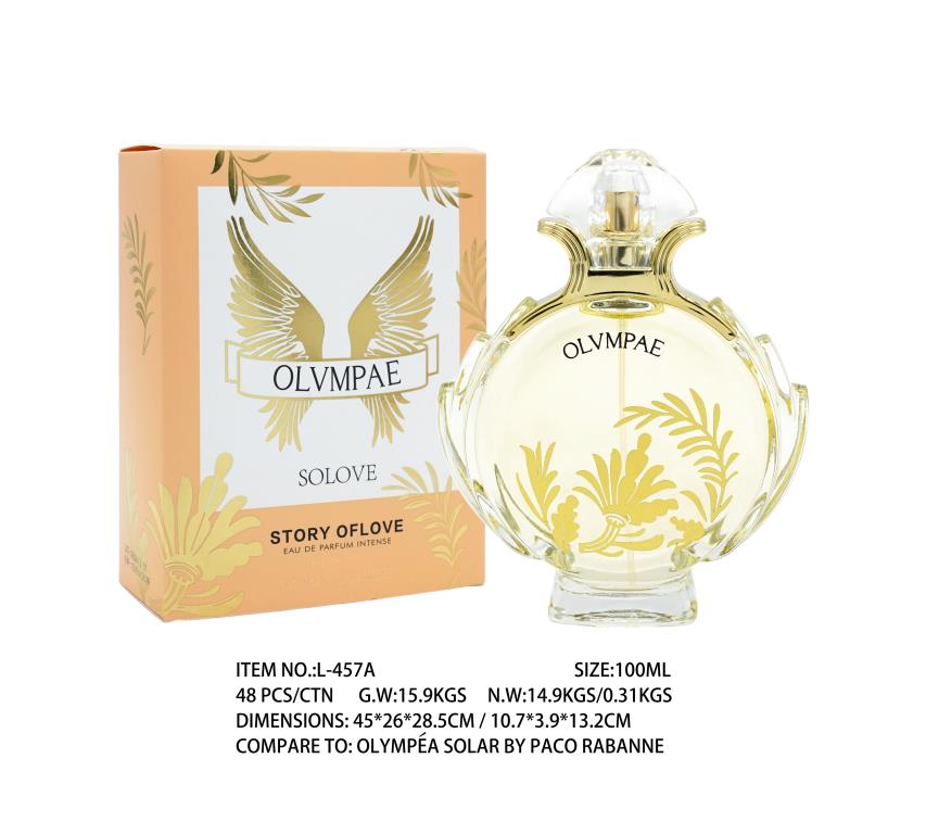 L457A 100ml women's solar floral eau de parfum, carton of 12, inspired-by impression fragrance