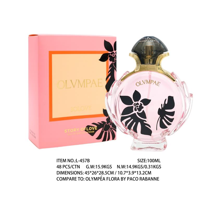 100ml floral solar eau de parfum for women, L457B, carton of 12, inspired by Olympea Flora, DPack wholesale