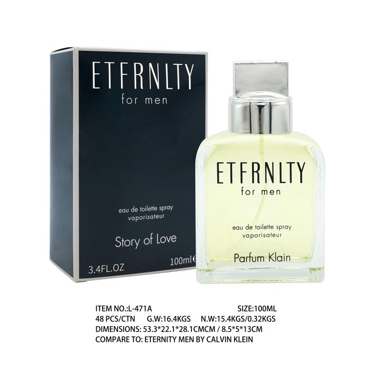 Etfrnlty 100ml cologne dupe bottle inspired by Calvin Klein Eternity for Men, fresh green floral masculine fragrance
