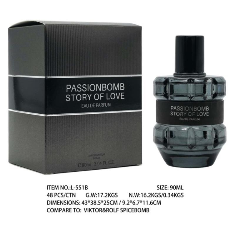 90ML Passionbomb - Smells like Victor & Rolf Spicebomb (L551B) - wholesale bulk packaging | DPack