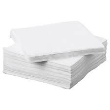 Dolphy brand white 1-ply QT-fold lunch napkins 300x300mm, carton of 3000 for restaurant and café table service