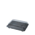 Black Base PP Sushi Box with Lid - 184mm, 500 Sets