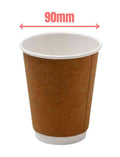 Cup 12oz DW Kraft 90rim 500's
