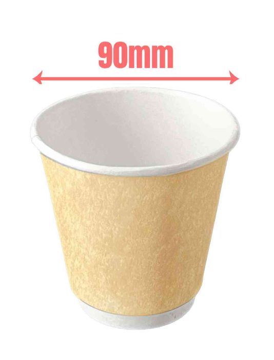 8oz D'Wall Kraft Cup 90mm 500s