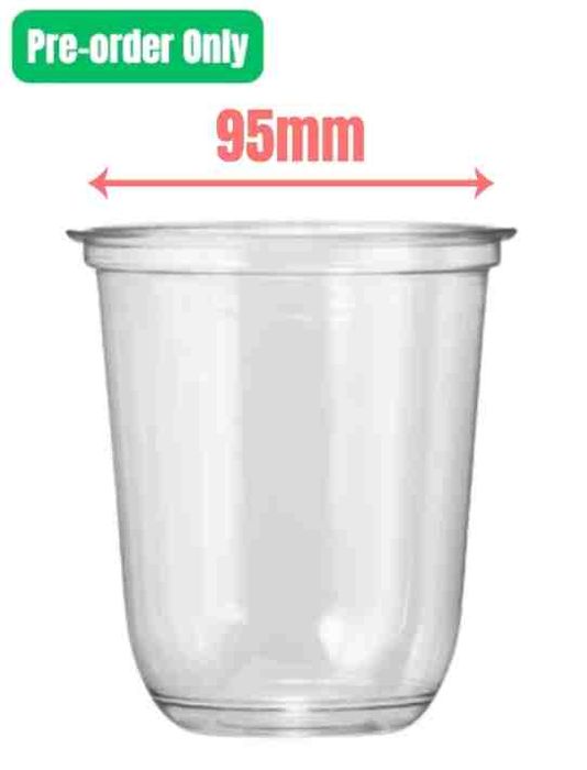 U Shape PET Cup 12oz 1000pcs