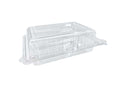 Deep clear clamshell plastic food container 124x162x49mm, pack of 250, for café and deli takeaway use