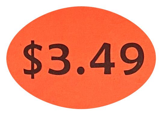 $3.49 Price Sticker