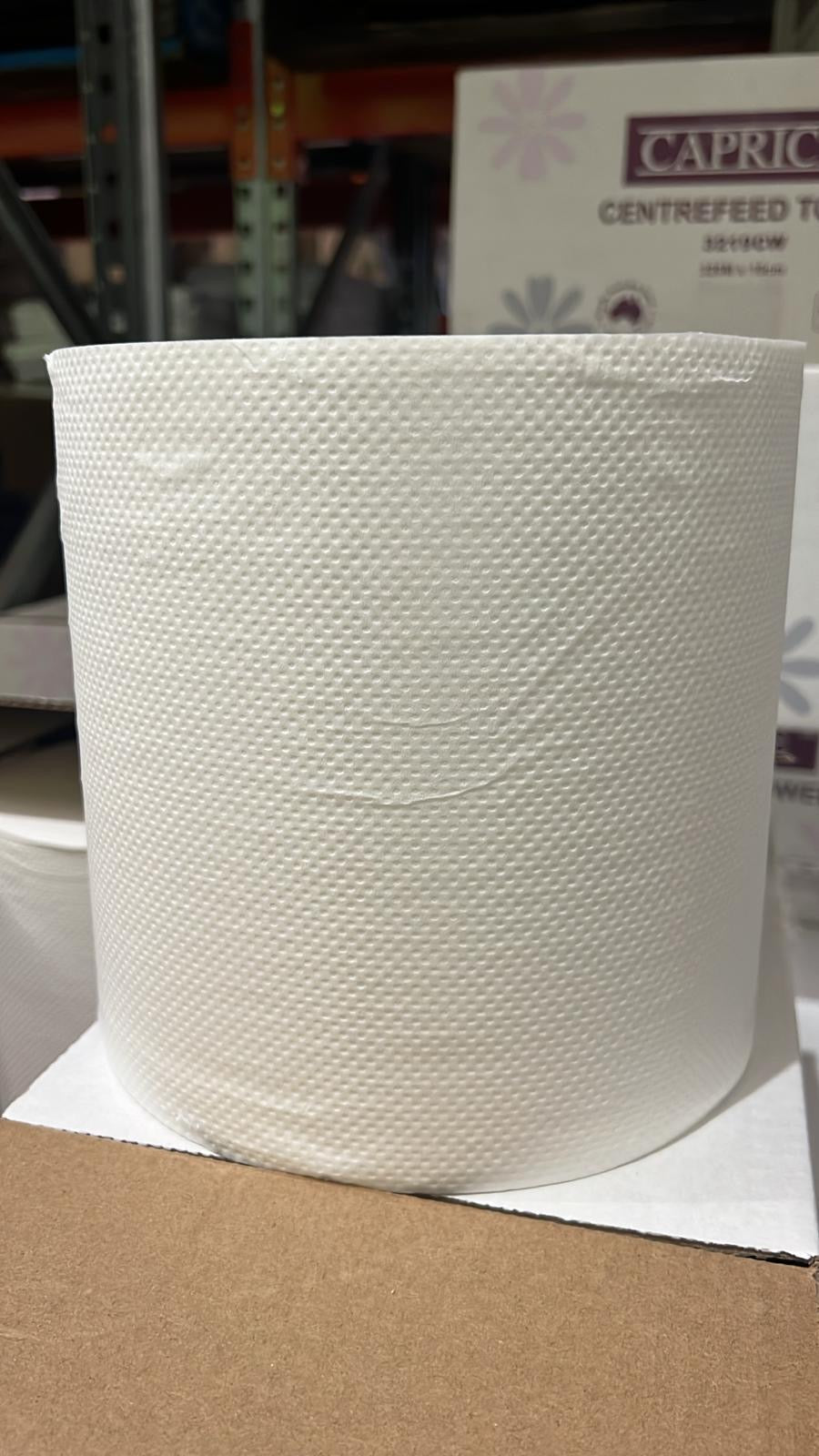 Caprice Centrefeed Paper Towel 320m × 19cm — 6-Roll Carton for Commercial Dispensers