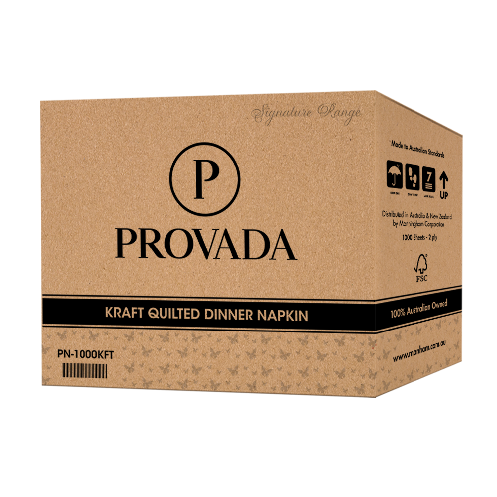 Provada Quilted Kraft Dinner Napkins 2-Ply 1000pk