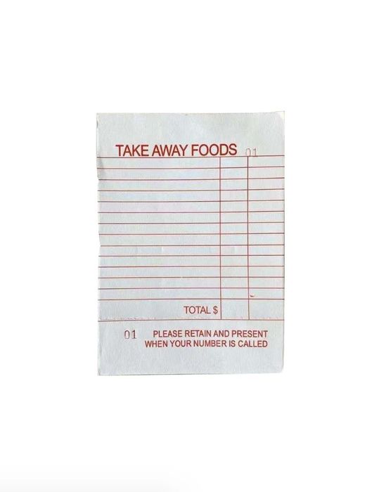 Red large takeaway order book 100 pages, Australian made, for restaurant and café handwritten order-taking