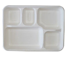 Sugarcane 5 Compartment Tray