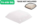 Bioway clear PET lid for medium sugarcane square platter 317x317mm, 100-pack for catering and buffet food service