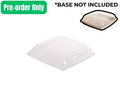 Clear PET snap-fit lid 267x267mm for the small sugarcane platter base, 100 per carton, for catering transport