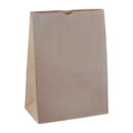 Brown kraft SOS #12 self-opening flat-bottom paper bags, Detpak, 330 by 178 by 112mm, for takeaway and grocery