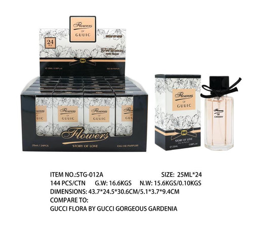 25ML Flowers of Guuic - Smells like Gucci Flora by Gucci Gorgeous Gardenia (STG012A) - wholesale bulk packaging | DPack