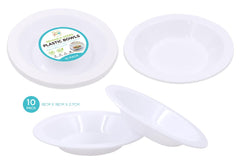 10PK Reusable Series Plastic Round Bowls - 18CM x 2.7CM (SUN8002-10)