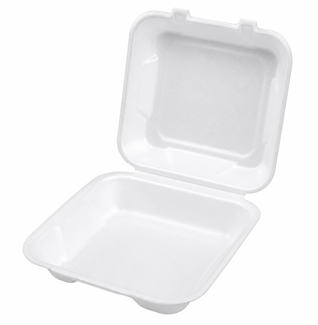 Sugarcane 3-Compartment Dinner Clamshell 9" White (Carton of 200)