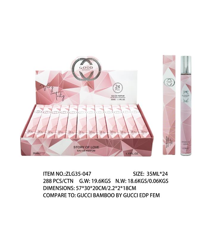 35ml 212 Rose Wild Party women's perfume dupe bottle with Gucci Bamboo-inspired scent, carton of 24 wholesale units
