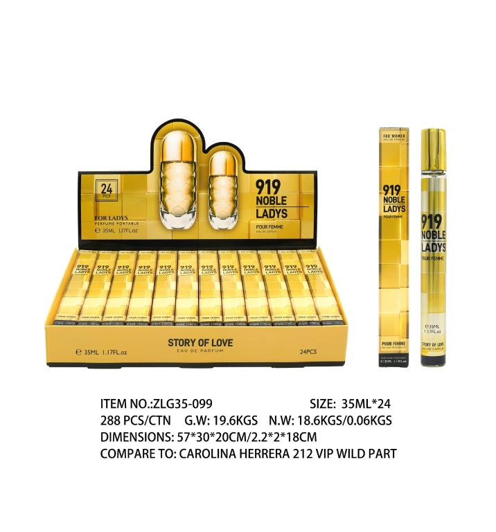 35ml 919 Noble Ladys women's perfume dupe bottle inspired by Carolina Herrera 212 VIP Wild Party, carton of 24