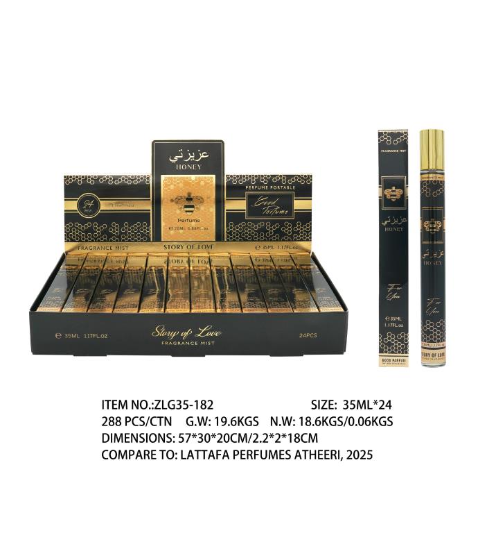 ZLG35-182 35ml honey warm oriental eau de parfum, carton of 24, inspired-by impression fragrance