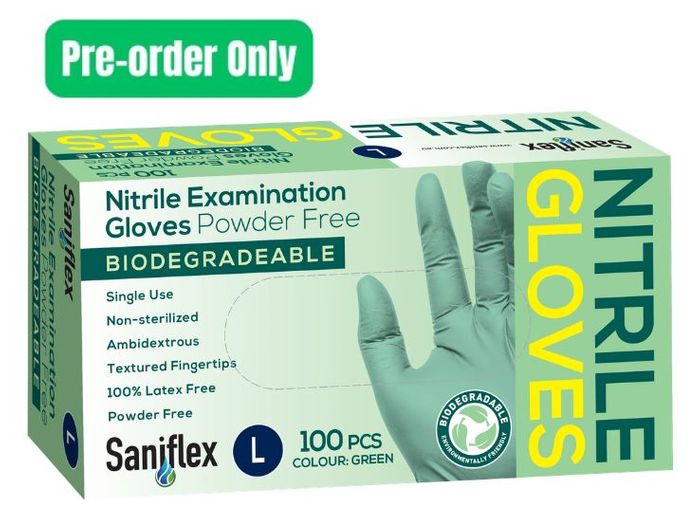 Green Nitrile Glove Large 100