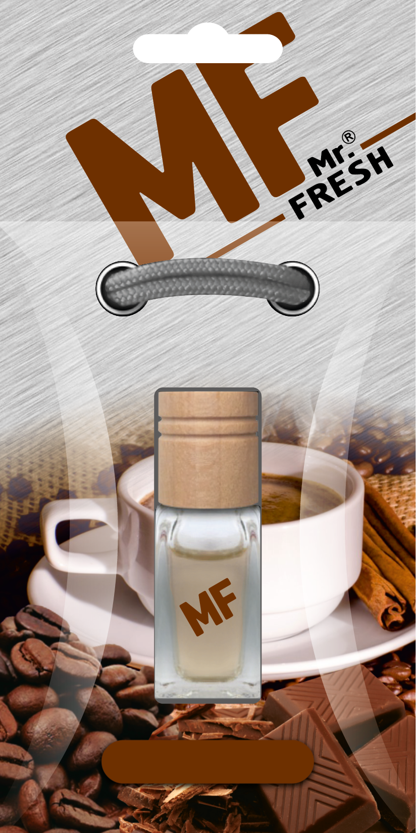 Coffee & Chocolate Car Air Freshener - Wood & Glass Bottle | Mr. Fresh