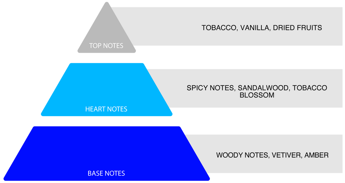 Tobacco Vanilla Car Air Freshener - Luxury Diffuser | Mr. Fresh Deluxe - fragrance notes (top, heart, base)